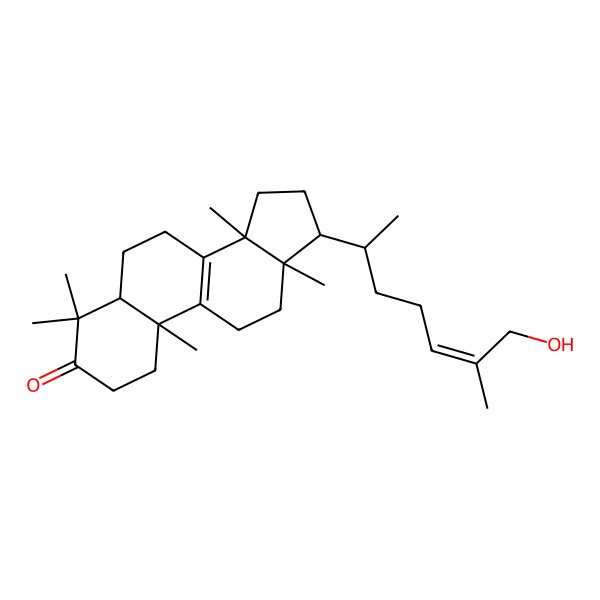 2D Structure of (5R,10S,13S,14S,17S)-17-[(E,2S)-7-hydroxy-6-methylhept-5-en-2-yl]-4,4,10,13,14-pentamethyl-1,2,5,6,7,11,12,15,16,17-decahydrocyclopenta[a]phenanthren-3-one