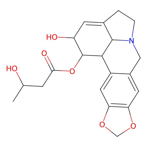 2D Structure of [(1S,17S,18R,19S)-17-hydroxy-5,7-dioxa-12-azapentacyclo[10.6.1.02,10.04,8.015,19]nonadeca-2,4(8),9,15-tetraen-18-yl] (3R)-3-hydroxybutanoate