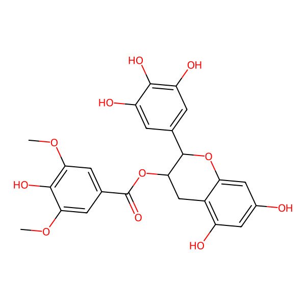 2D Structure of [5,7-dihydroxy-2-(3,4,5-trihydroxyphenyl)-3,4-dihydro-2H-chromen-3-yl] 4-hydroxy-3,5-dimethoxybenzoate
