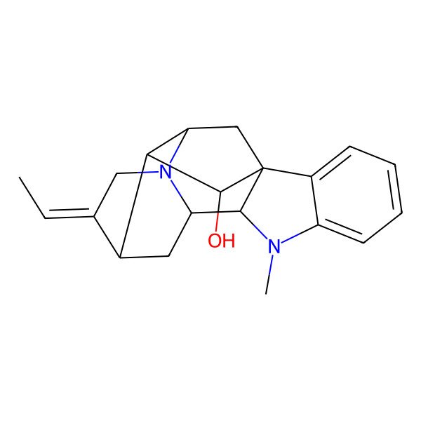 2D Structure of (1R,10S,13E,16S)-13-ethylidene-8-methyl-8,15-diazahexacyclo[14.2.1.01,9.02,7.010,15.012,17]nonadeca-2,4,6-trien-18-ol