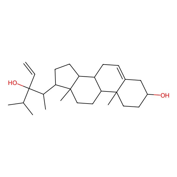 2D Structure of 17-(3-hydroxy-3-propan-2-ylpent-4-en-2-yl)-10,13-dimethyl-2,3,4,7,8,9,11,12,14,15,16,17-dodecahydro-1H-cyclopenta[a]phenanthren-3-ol