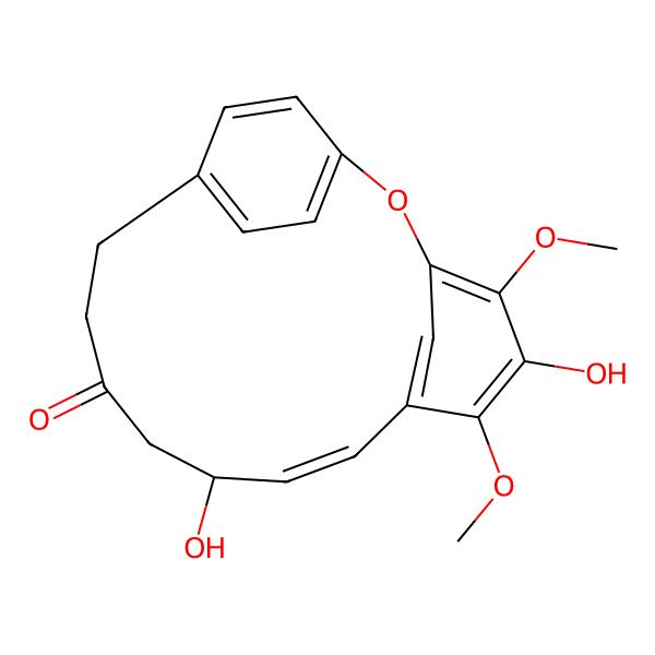 2D Structure of (10R)-5,10-dihydroxy-4,6-dimethoxy-2-oxatricyclo[13.2.2.13,7]icosa-1(17),3,5,7(20),8,15,18-heptaen-12-one