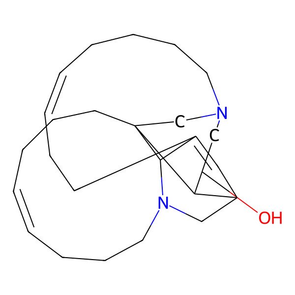 2D Structure of (1R,2S,3S,10Z,16R,22E,27S)-5,18-diazapentacyclo[12.12.1.11,5.02,16.018,27]octacosa-10,14,22-trien-3-ol
