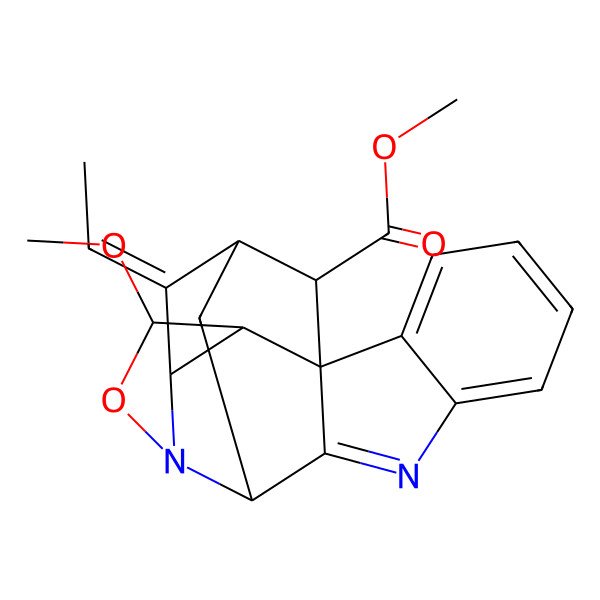 2D Structure of methyl (1R,10S,12R,13E,17S,18R,19R)-13-ethylidene-17-methoxy-16-oxa-8,15-diazahexacyclo[10.6.1.01,9.02,7.010,15.014,18]nonadeca-2,4,6,8-tetraene-19-carboxylate