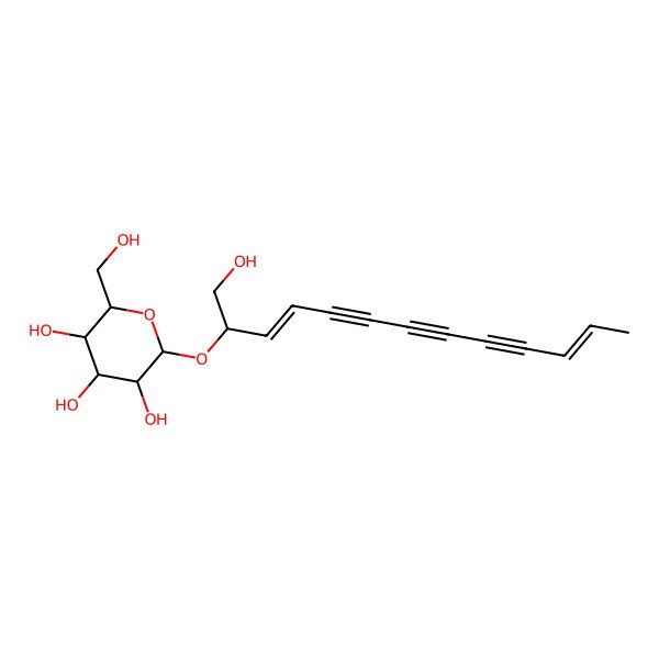 2D Structure of (2R,3S,4S,5R,6R)-2-(hydroxymethyl)-6-[(2R,3E,11E)-1-hydroxytrideca-3,11-dien-5,7,9-triyn-2-yl]oxyoxane-3,4,5-triol