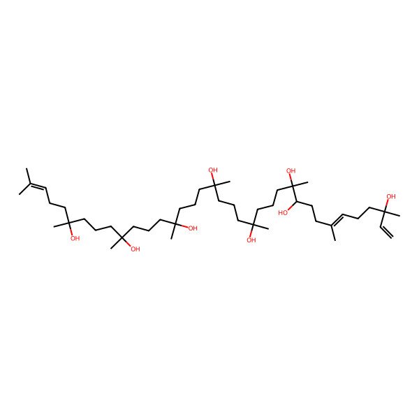 2D Structure of (3S,6E,10R,11R,15R,19R,23S,27S,31S)-3,7,11,15,19,23,27,31,35-nonamethylhexatriaconta-1,6,34-triene-3,10,11,15,19,23,27,31-octol