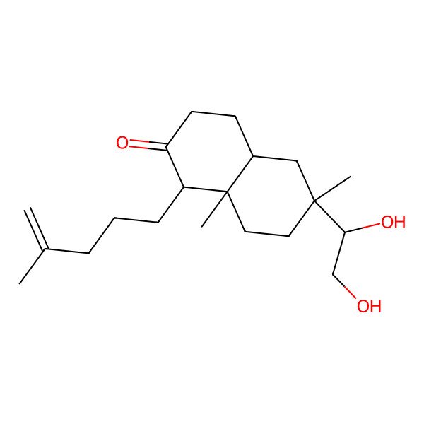 2D Structure of 6-(1,2-dihydroxyethyl)-6,8a-dimethyl-1-(4-methylpent-4-enyl)-3,4,4a,5,7,8-hexahydro-1H-naphthalen-2-one