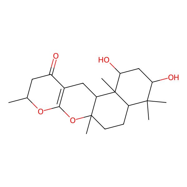 2D Structure of 3,5-Dihydroxy-2,6,6,10,14-pentamethyl-11,13-dioxatetracyclo[8.8.0.02,7.012,17]octadec-12(17)-en-16-one