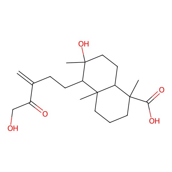 2D Structure of (1S,4aS,5R,6R,8aR)-6-hydroxy-5-(5-hydroxy-3-methylidene-4-oxopentyl)-1,4a,6-trimethyl-3,4,5,7,8,8a-hexahydro-2H-naphthalene-1-carboxylic acid