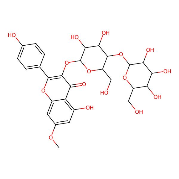 2D Structure of 3-[3,4-Dihydroxy-6-(hydroxymethyl)-5-[3,4,5-trihydroxy-6-(hydroxymethyl)oxan-2-yl]oxyoxan-2-yl]oxy-5-hydroxy-2-(4-hydroxyphenyl)-7-methoxychromen-4-one