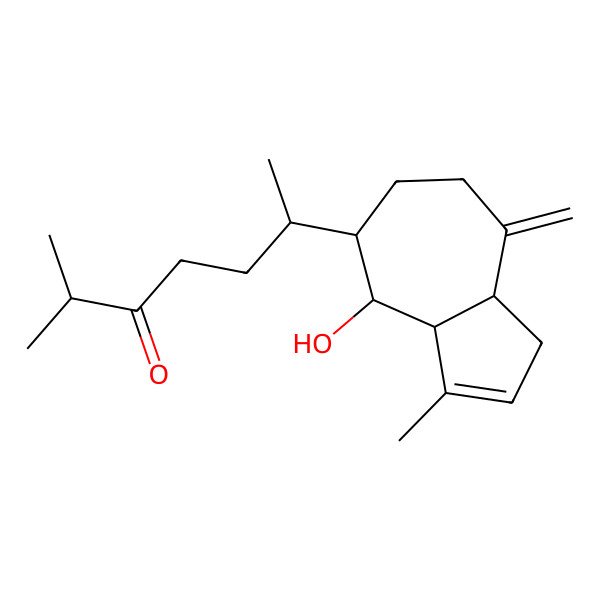 2D Structure of (6R)-6-[(3aS,4R,5S,8aR)-4-hydroxy-3-methyl-8-methylidene-3a,4,5,6,7,8a-hexahydro-1H-azulen-5-yl]-2-methylheptan-3-one