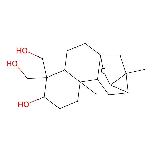 2D Structure of (1S,4S,6R,9S,10R,12R,13R,14S)-5,5-bis(hydroxymethyl)-9,13-dimethylpentacyclo[11.2.1.01,10.04,9.012,14]hexadecan-6-ol