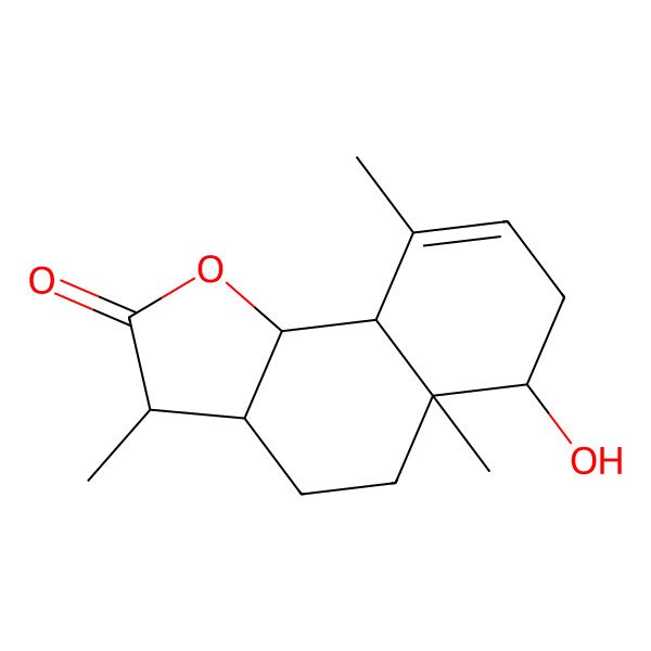 2D Structure of (3R,3aS,5aR,6R,9aR,9bS)-6-hydroxy-3,5a,9-trimethyl-3,3a,4,5,6,7,9a,9b-octahydrobenzo[g][1]benzofuran-2-one