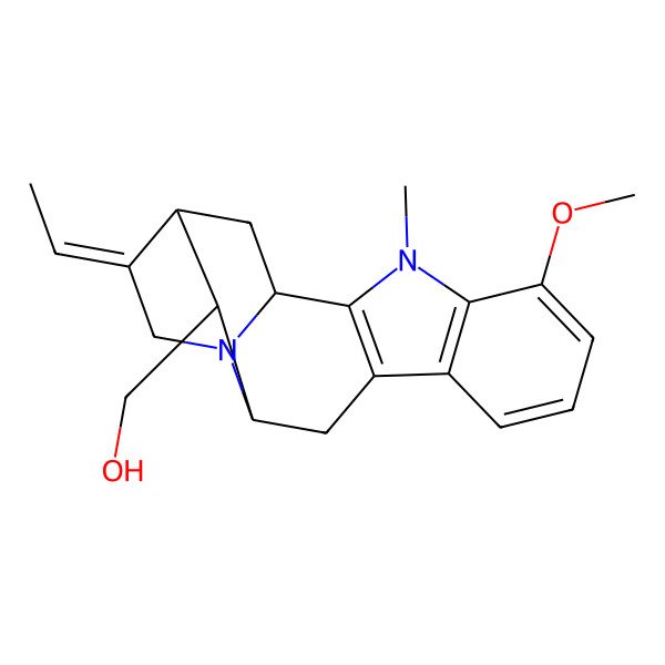 2D Structure of [(1S,14R,15Z)-15-ethylidene-5-methoxy-3-methyl-3,17-diazapentacyclo[12.3.1.02,10.04,9.012,17]octadeca-2(10),4(9),5,7-tetraen-13-yl]methanol