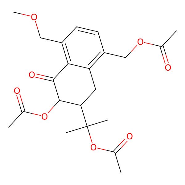 2D Structure of [6-acetyloxy-7-(2-acetyloxypropan-2-yl)-4-(methoxymethyl)-5-oxo-7,8-dihydro-6H-naphthalen-1-yl]methyl acetate