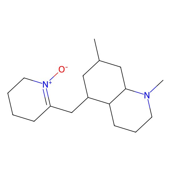 2D Structure of 1,7-dimethyl-5-[(1-oxido-2,3,4,5-tetrahydropyridin-1-ium-6-yl)methyl]-3,4,4a,5,6,7,8,8a-octahydro-2H-quinoline