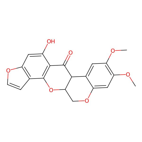 2D Structure of (1S,13S)-10-hydroxy-16,17-dimethoxy-2,7,20-trioxapentacyclo[11.8.0.03,11.04,8.014,19]henicosa-3(11),4(8),5,9,14,16,18-heptaen-12-one