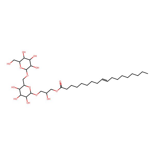 2D Structure of [2-Hydroxy-3-[3,4,5-trihydroxy-6-[[3,4,5-trihydroxy-6-(hydroxymethyl)oxan-2-yl]oxymethyl]oxan-2-yl]oxypropyl] octadec-9-enoate