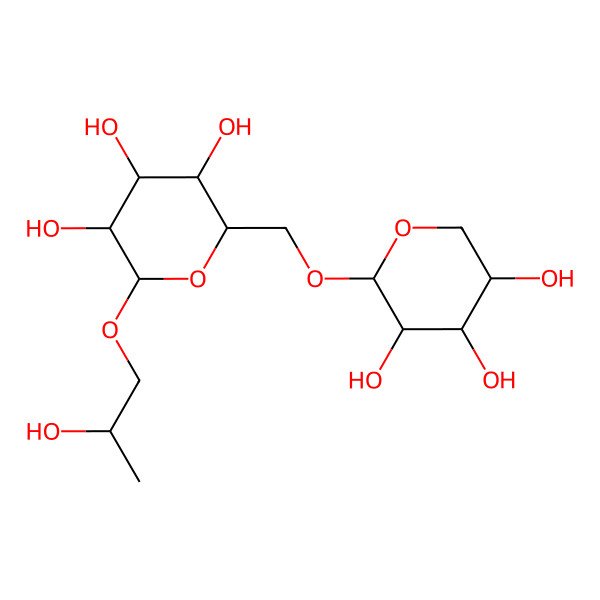 2D Structure of (2R,3R,4S,5S,6R)-2-[(2S)-2-hydroxypropoxy]-6-[[(2S,3R,4S,5R)-3,4,5-trihydroxyoxan-2-yl]oxymethyl]oxane-3,4,5-triol