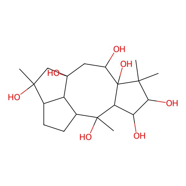 2D Structure of (1R,2R,3S,4R,5R,7R,8R,10S,12R,13R,16R)-2,6,6,12-tetramethyltetracyclo[8.5.1.03,7.013,16]hexadecane-2,4,5,7,8,10,12-heptol