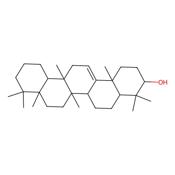 2D Structure of (3S,4aR,6aR,6aS,6bR,8aS,12aR,14bS)-4,4,6a,6b,8a,9,9,14b-octamethyl-1,2,3,4a,5,6,6a,7,8,10,11,12,12a,13-tetradecahydropicen-3-ol 2D Structure of (3S,4aR,6aR,6aS,6bR,8aS,12aR,14bS)-4,4,6a,6b,8a,9,9,14b-octamethyl-1,2,3,4a,5,6,6a,7,8,10,11,12,12a,13-tetradecahydropicen-3-ol