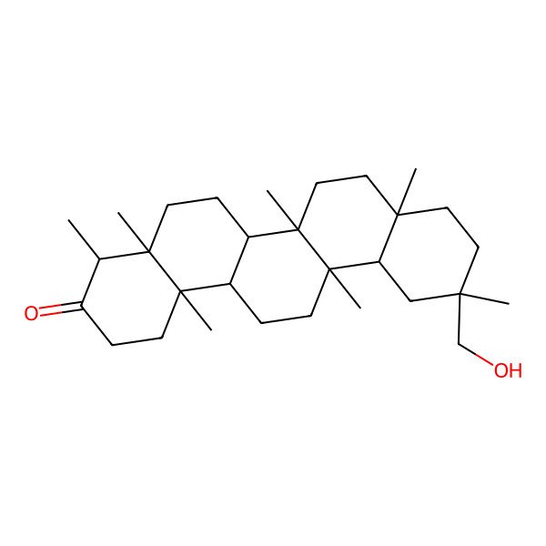 2D Structure of 11-(hydroxymethyl)-4,4a,6a,6b,8a,11,14b-heptamethyl-2,4,5,6,6a,7,8,9,10,12,12a,13,14,14a-tetradecahydro-1H-picen-3-one