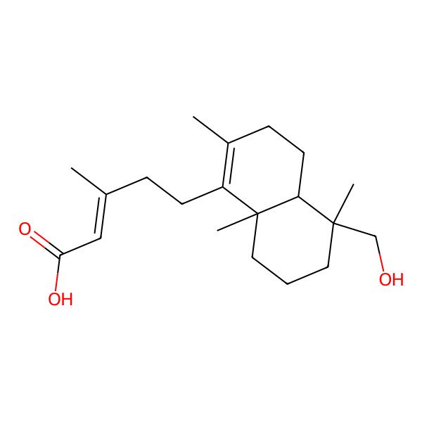2D Structure of (E)-5-[(4aR,5S,8aS)-5-(hydroxymethyl)-2,5,8a-trimethyl-3,4,4a,6,7,8-hexahydronaphthalen-1-yl]-3-methylpent-2-enoic acid