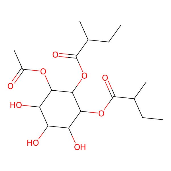 2D Structure of [(1S,2R,3S,4S,5S,6R)-5-acetyloxy-2,3,4-trihydroxy-6-[(2R)-2-methylbutanoyl]oxycyclohexyl] (2R)-2-methylbutanoate