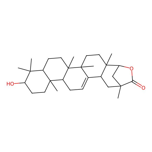 2D Structure of (1S,2R,5S,6R,9R,11R,14R,15R,19R,21S)-11-hydroxy-2,5,6,10,10,14,21-heptamethyl-23-oxahexacyclo[19.2.1.02,19.05,18.06,15.09,14]tetracos-17-en-22-one