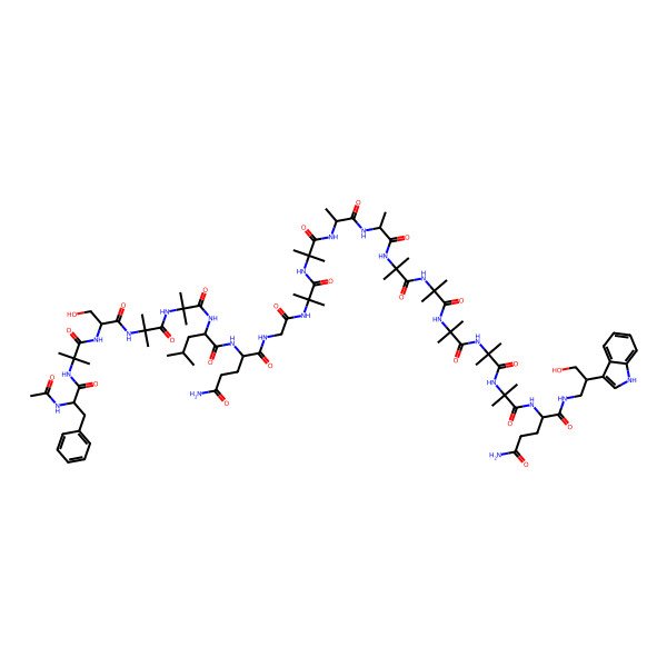 2D Structure of Ac-D-Phe-Aib-D-Ser-Aib-Aib-Leu-Gln-Gly-Aib-Aib-Ala-D-Ala-Aib-Aib-Aib-Aib-Aib-D-Gln-bAla(2R-indol-3-yl)-ol