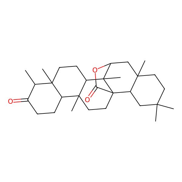 2D Structure of (1R,4S,5S,9R,10S,13S,14R,15S,17R,22R)-4,9,10,14,17,20,20-heptamethyl-24-oxahexacyclo[13.7.2.01,14.04,13.05,10.017,22]tetracosane-8,23-dione