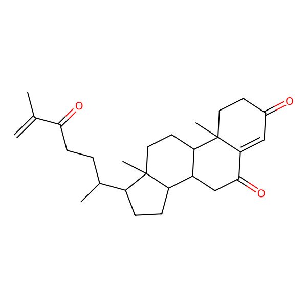 2D Structure of 10,13-dimethyl-17-[(2R)-6-methyl-5-oxohept-6-en-2-yl]-2,7,8,9,11,12,14,15,16,17-decahydro-1H-cyclopenta[a]phenanthrene-3,6-dione