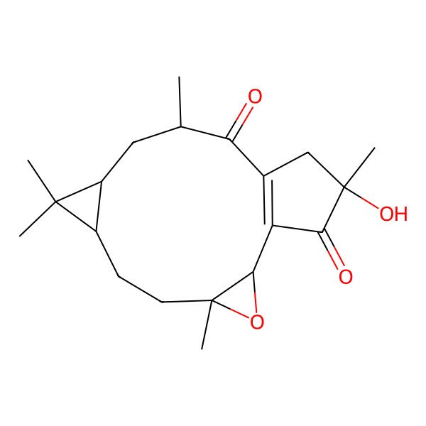 2D Structure of (2S,4S,7S,9R,11R,15R)-15-hydroxy-4,8,8,11,15-pentamethyl-3-oxatetracyclo[11.3.0.02,4.07,9]hexadec-1(13)-ene-12,16-dione