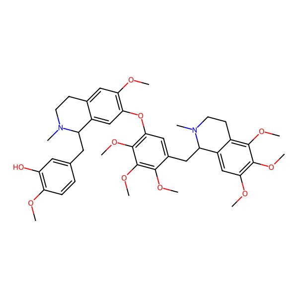 2D Structure of 2-methoxy-5-[[6-methoxy-2-methyl-7-[2,3,4-trimethoxy-5-[(5,6,7-trimethoxy-2-methyl-3,4-dihydro-1H-isoquinolin-1-yl)methyl]phenoxy]-3,4-dihydro-1H-isoquinolin-1-yl]methyl]phenol