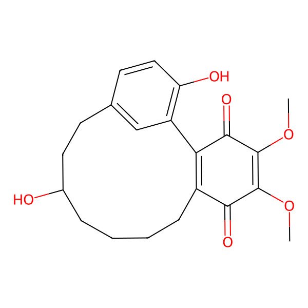 2D Structure of (12R)-12,18-dihydroxy-4,5-dimethoxytricyclo[13.3.1.02,7]nonadeca-1(18),2(7),4,15(19),16-pentaene-3,6-dione