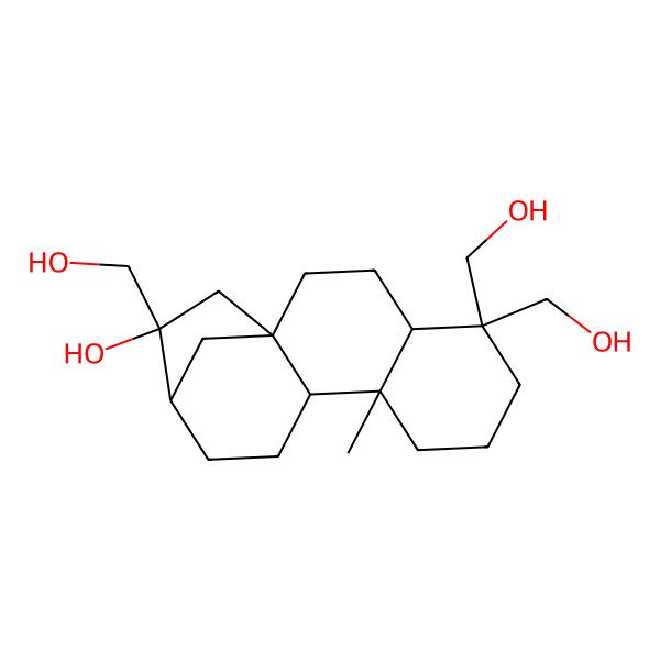 2D Structure of (1S,4S,9S,10R,13R,14R)-5,5,14-tris(hydroxymethyl)-9-methyltetracyclo[11.2.1.01,10.04,9]hexadecan-14-ol