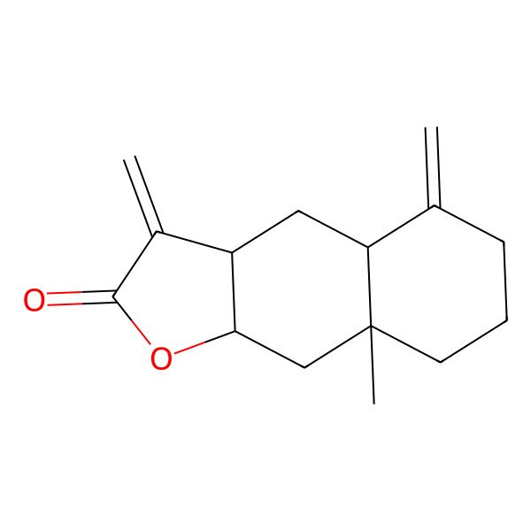 2D Structure of (3aR,4aR,8aS,9aS)-8a-methyl-3,5-dimethylidene-3a,4,4a,6,7,8,9,9a-octahydrobenzo[f][1]benzofuran-2-one