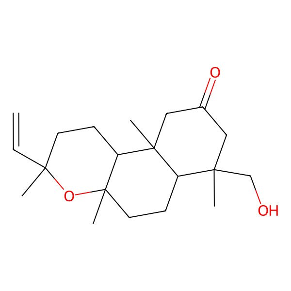 2D Structure of (3R,4aR,6aS,7S,10aS,10bR)-3-ethenyl-7-(hydroxymethyl)-3,4a,7,10a-tetramethyl-1,2,5,6,6a,8,10,10b-octahydrobenzo[f]chromen-9-one