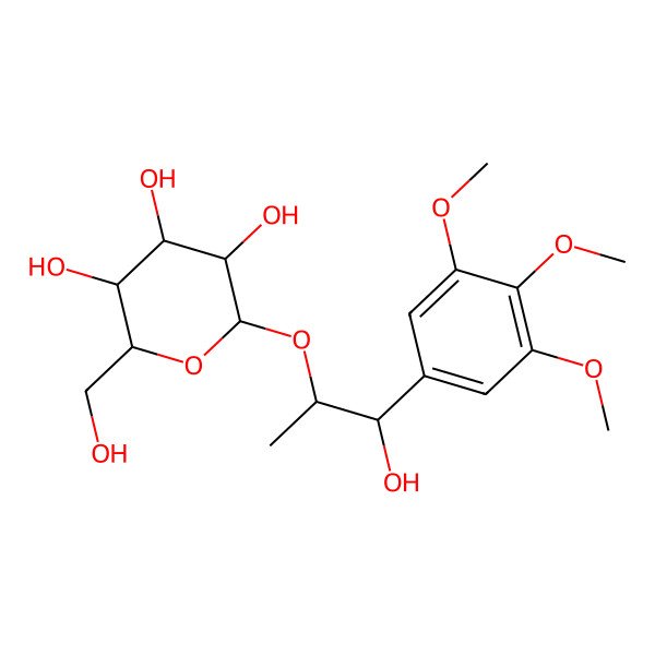 2D Structure of (2R,3S,4S,5R,6R)-2-(hydroxymethyl)-6-[(1R,2S)-1-hydroxy-1-(3,4,5-trimethoxyphenyl)propan-2-yl]oxyoxane-3,4,5-triol