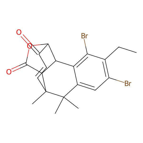 2D Structure of 4,6-Dibromo-5-ethyl-9,9,10-trimethyl-15-oxatetracyclo[8.6.0.02,14.03,8]hexadeca-3,5,7,11-tetraene-13,16-dione