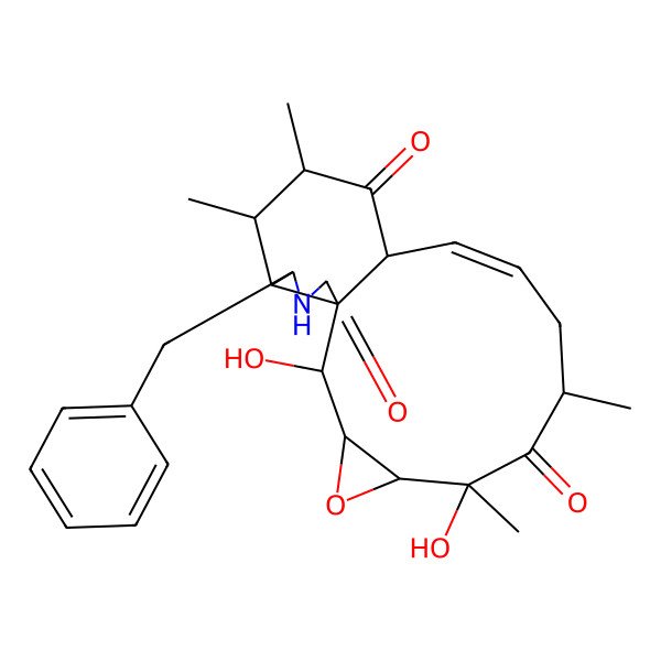 2D Structure of deacetyl-5,6-dihydro-7-oxo-19,20-epoxycytochalasin C