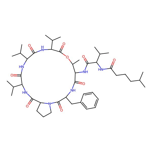 2D Structure of deamino-hLeu-DL-Val-DL-xiThr(1)-DL-Phe-DL-Pro-DL-Val-DL-Val-DL-Val-(1)
