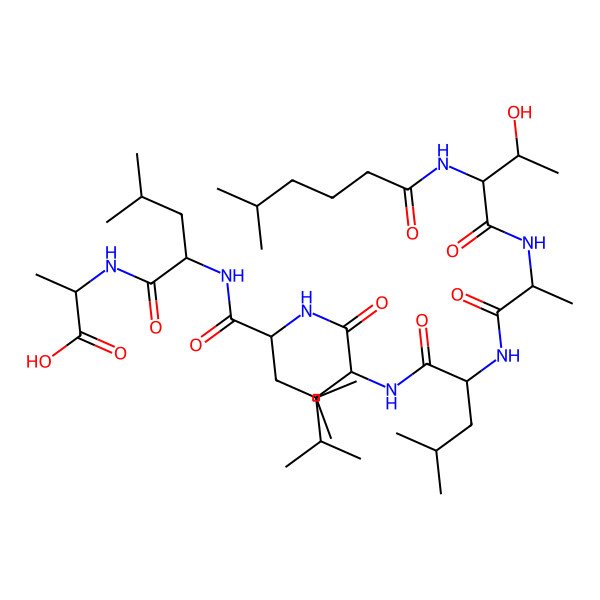 2D Structure of deamino-hLeu-DL-xiThr-DL-Ala-DL-Leu-DL-Leu-DL-Leu-DL-Leu-DL-Ala-OH