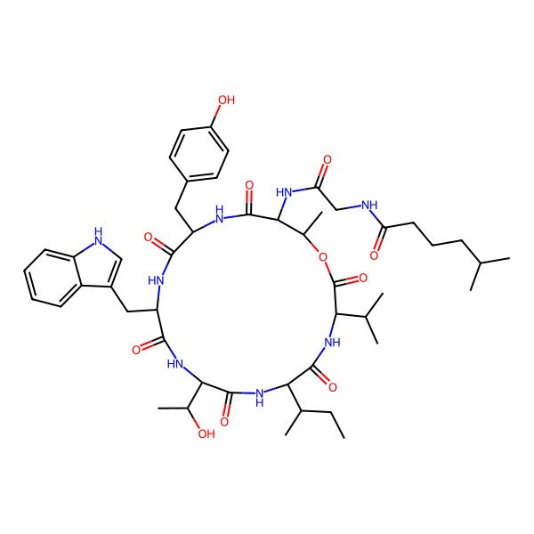 2D Structure of deamino-hLeu-Gly-DL-xiThr(1)-DL-Tyr-DL-Trp-DL-xiThr-DL-xiIle-DL-Val-(1)