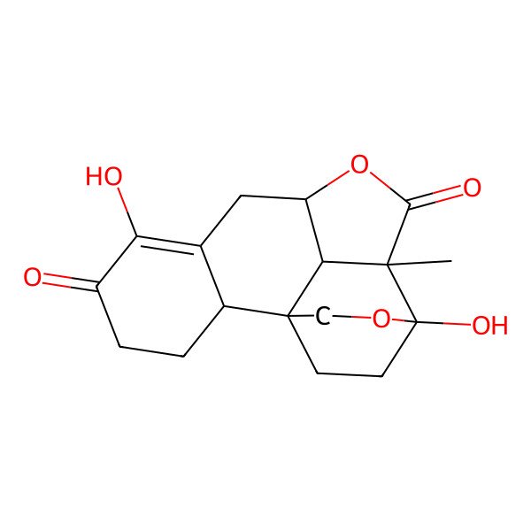 2D Structure of (1S,9R,12R,13R)-6,13-dihydroxy-12-methyl-10,14-dioxapentacyclo[11.2.2.11,9.02,7.012,18]octadec-6-ene-5,11-dione