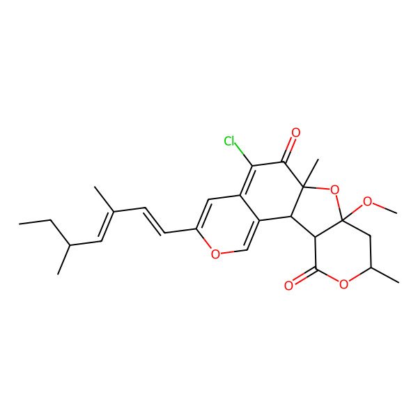 2D Structure of 8-Chloro-5-(3,5-dimethylhepta-1,3-dienyl)-12-methoxy-10,14-dimethyl-4,11,15-trioxatetracyclo[8.7.0.02,7.012,17]heptadeca-2,5,7-triene-9,16-dione