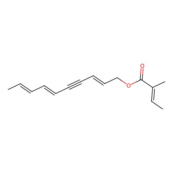 2D Structure of Deca-2,6,8-trien-4-ynyl 2-methylbut-2-enoate 2D Structure of Deca-2,6,8-trien-4-ynyl 2-methylbut-2-enoate