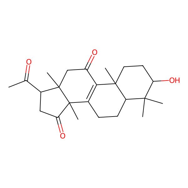 2D Structure of 17-acetyl-3-hydroxy-4,4,10,13,14-pentamethyl-2,3,5,6,7,12,16,17-octahydro-1H-cyclopenta[a]phenanthrene-11,15-dione