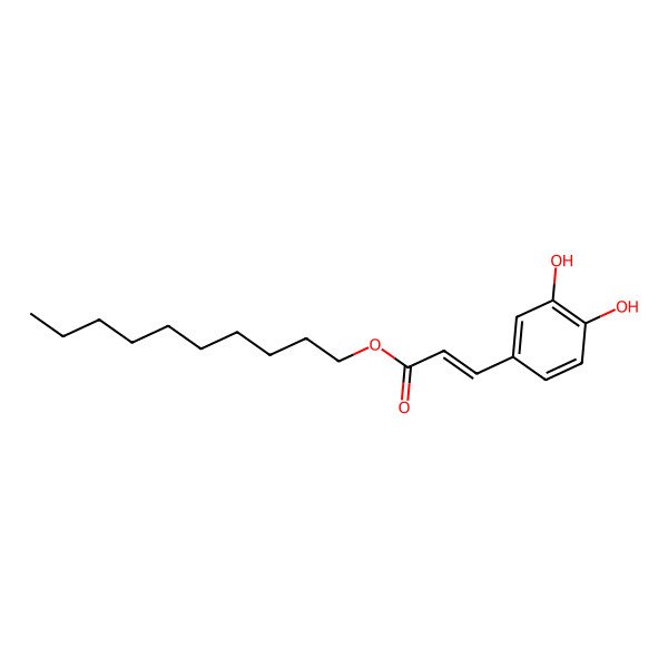2D Structure of Decyl 3-(3,4-dihydroxyphenyl)prop-2-enoate
