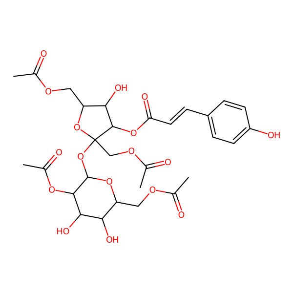 2D Structure of 1,6,2',6'-O-Tetraacetyl-3-O-trans-p-coumaroylsucrose